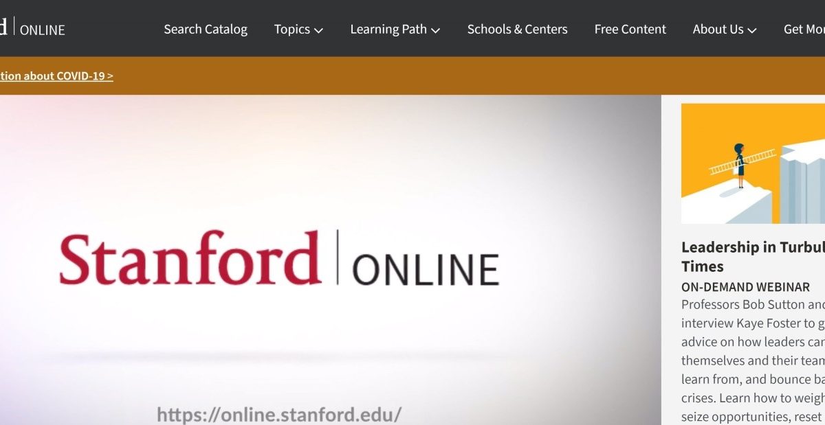 وبسایت استنفورد آنلاین؛ دوره های آموزشی پولی و رایگان متنوع همراه با اعطای مدرک معتبر