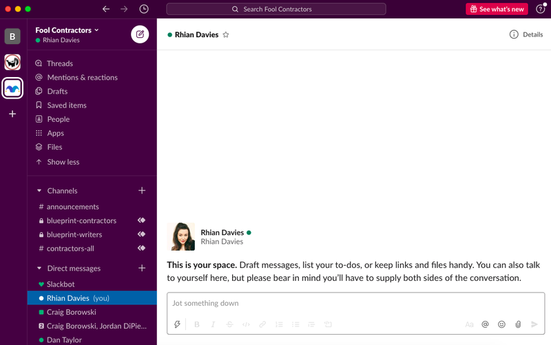 سهولت استفاده از اسلک (Slack)