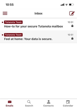 نسخه تلفن همراه Tutanota